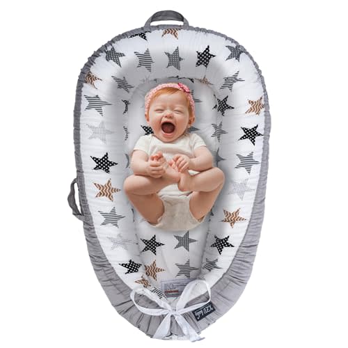 XZV Portable Infant Floor Seats,Sit-Me-Up Floor Seat for Baby, Adjustable and Machine Washable Seat Pad, Portable Lightweight Newborn Essentials Pad for Home & Travel(Star)
