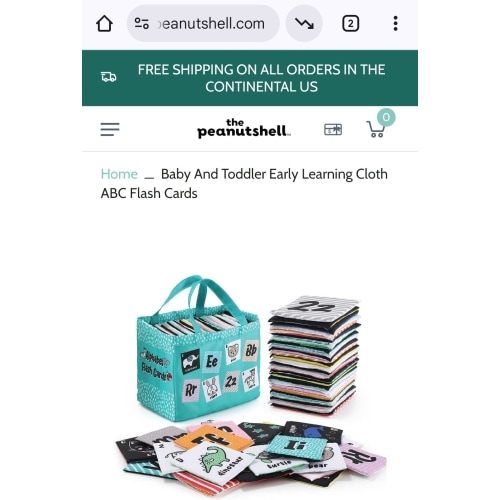 Baby and Toddler Early Learning Cloth ABC Flash Cards