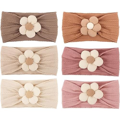 Baby Flower Headbands Nylon Baby Girl Headbands Handmade Hairbands Hair Accessories for Newborn Infant Toddler Baby Essentials