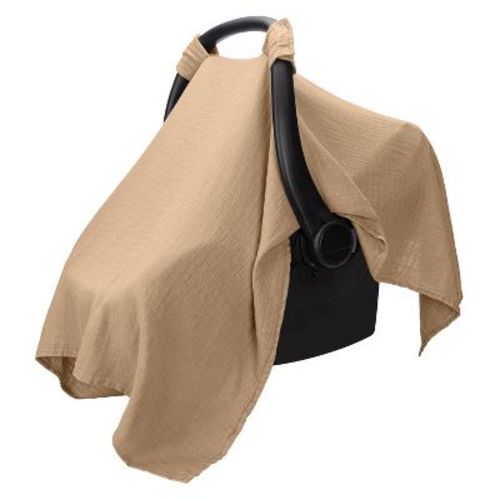 Comfy Cubs Baby Car Seat Cover - Infant Car Seat Cover For Sun With Large Size Car Seat Canopy, Sand