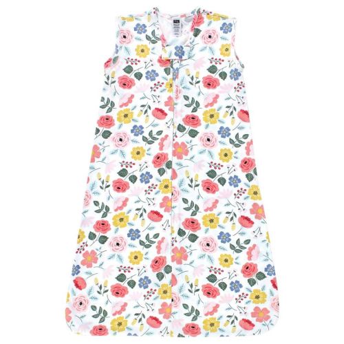 Hudson Baby Infant Girl Cotton Sleeveless Wearable Sleeping Bag, Sack, Blanket, Modern Botanical, 0-6 Months