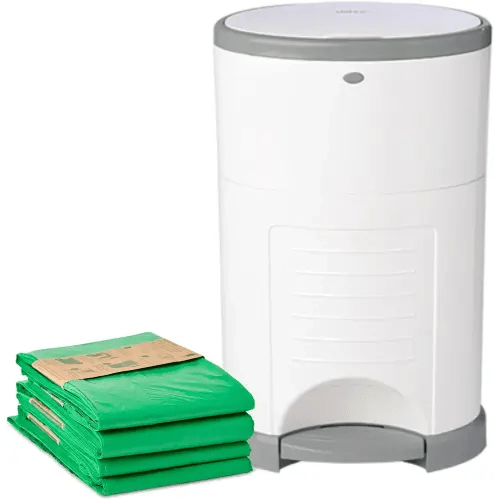 Diaper Dekor Plus Hands-Free Diaper Pail Gift Set | Just Step–Drop–Done | Doesn’t Absorb Odors | Includes 1yr of Refills | Great for Cloth Diapers | 70% Recycled Materials | EKO White