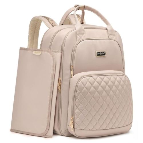 Diaper Bag Backpack - Extra Large Diaper Bag for 2 Kids Twins (Expandable 30L-38L) - Cute Travel Baby Backpack with Changing Pad for mens women (Quilted, Water Resistant)