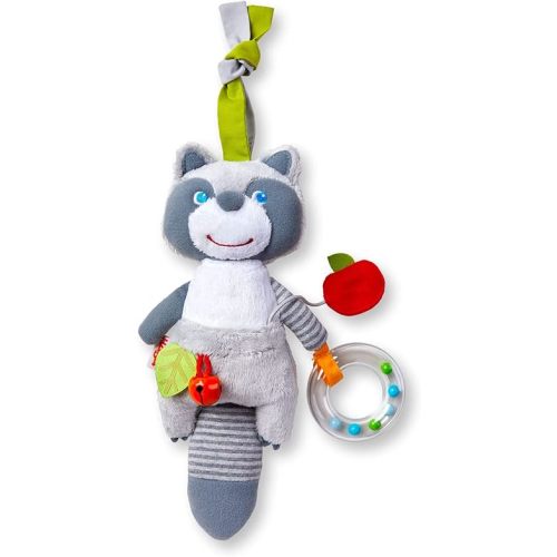 HABA Willie Raccoon Soft Dangling Figure for Crib, Stroller or Play Pen - Ages 6 Months and Up