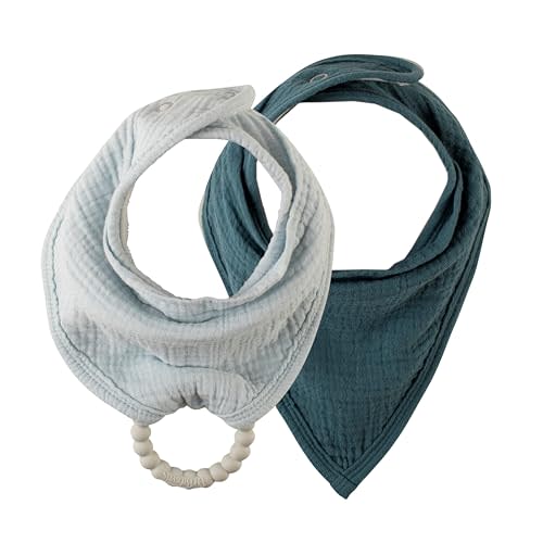 Dr. Brown's Muslin Bandana Bibs with Snap-On Removable Beaded Teether