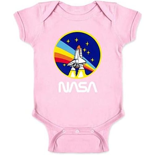 Pop Threads NASA Approved Shuttle Rainbow Blastoff Graphic 80s Baby Toddler Kids Girl Boy T-Shirt