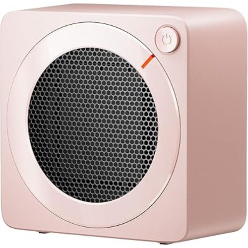 Gaiatop Mini Space Heater, Lightweight PTC Ceramic Fast Heating 500W Energy Efficient for Indoor Use, Overheating & 45° Tip-Over Protection, Portable Desk Electric Heaters for Office Home Pink