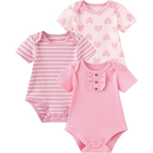 Newborn Baby Boy Girl Bodysuits Short Sleeve Summer Infant Clothes 0-12 Month