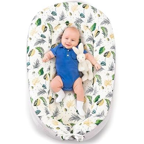 Baby Lounger- Baby Nest for 0-24 Months, Ultra Soft Organic Cotton Breathable & Portable Baby Lounger, Baby Lounger Pillow for Newborn