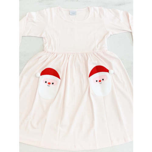 Pink Sherpa Santa Onesie Dress | Posh Tots Children's Boutique