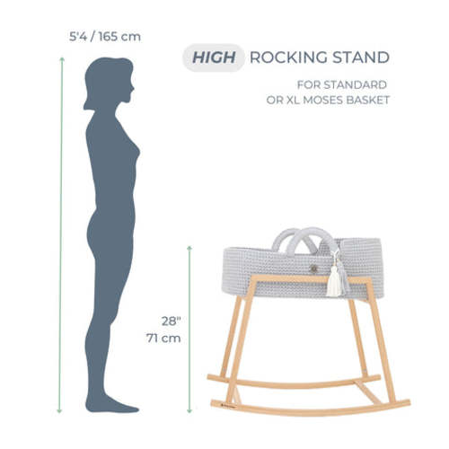 Wooden Rocking Stand for Baby Moses Basket by Anzy Home