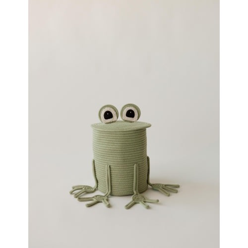 Freddy the Frog Storage Basket | Eco-Friendly Cotton Rope | Kid-Friendly Nursery Organizer