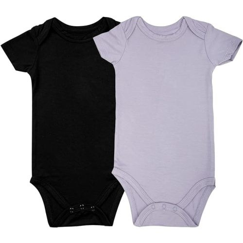 GUISBY Baby Short Sleeve Bodysuits, Rayon Summer Newborn Infant Boys Girls 0-24 Months