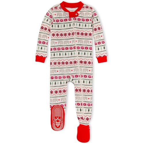 Burt's Bees Baby Girls Pajamas, Zip Front Non-slip Footed Pjs, 100% Organic Cotton and Toddler Sleepers - Woods - 6 Months
