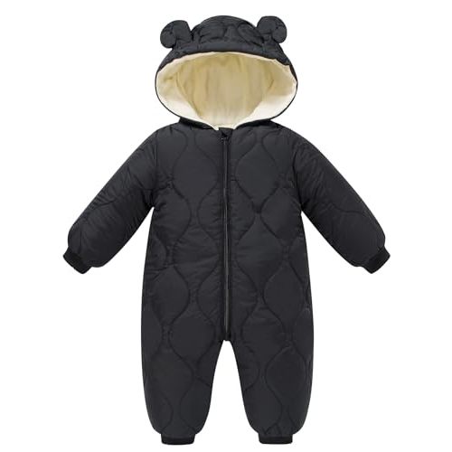 uideazone Baby Snowsuit Newborn Winter Clothes 0-24 Months Coat Jumpsuit Infant Boys Girls Hooded Puffer Jacket