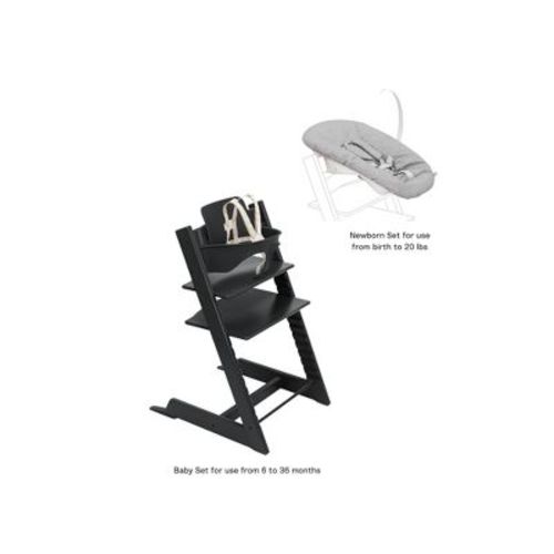 Stokke Tripp Trapp High Chair 2 And Newborn Set - Black