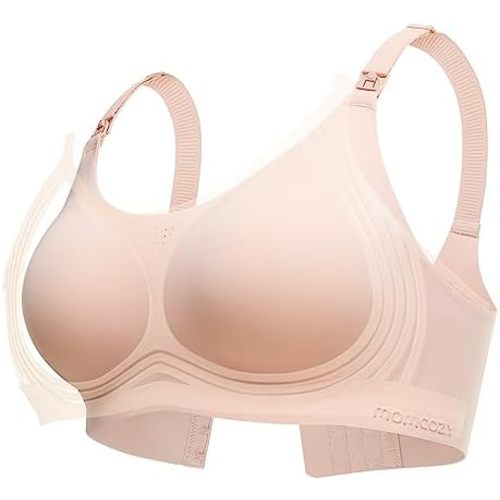Momcozy Nursing Bras for Breastfeeding, FB016 Jelly Strip Support Comfort Maternity Bra, Full-Coverage Seamless Wireless Bra