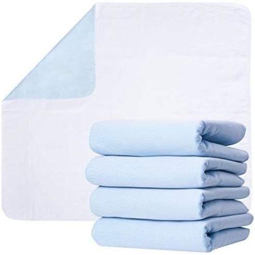GREEN LIFESTYLE Washable Underpads - Large Bed Pads for use as Incontinence Bed Pads, Reusable Pet Pads, Great for Dogs, Cats, Bunny, Seniors Bed Pad (Pack of 4 - 34x36)