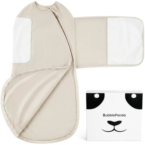 BubblePanda Swaddles for Newborns Rayon Made from Bamboo Sleep Sack 2 Way Zipper Baby Swaddle Silent Velcro Swaddles