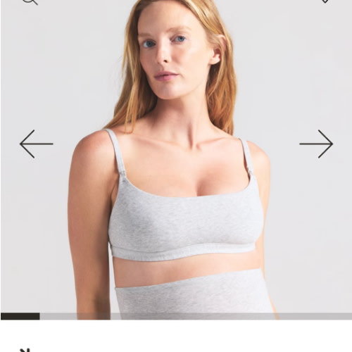 COTTON JERSEY MATERNITY NURSING SCOOP BRALETTE | LIGHT HEATHER GREY