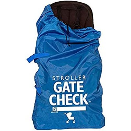J.L. Childress Gate Check Bag for Single & Double Strollers - Stroller Bag for Airplane - Large Stroller Travel Bag for Airplane - Air Travel Stroller Bag - Blue