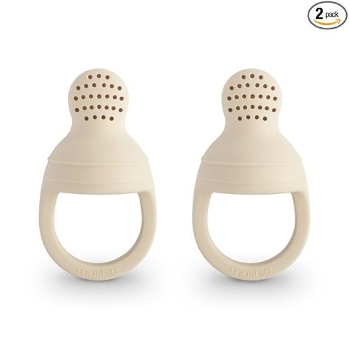 mushie Silicone Baby Fresh Fruit & Food Feeder Pacifier | 6 Months+ (Shifting Sand)