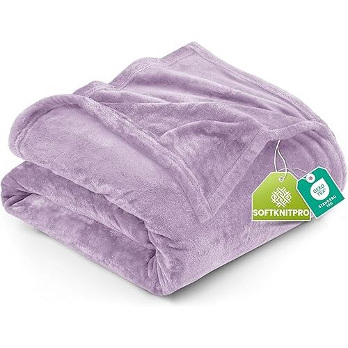 Utopia Bedding Fleece Blanket Twin Size Lilac 300GSM Luxury Anti-Static Fuzzy Soft Microfiber Bed Blanket (60x80 Inch)