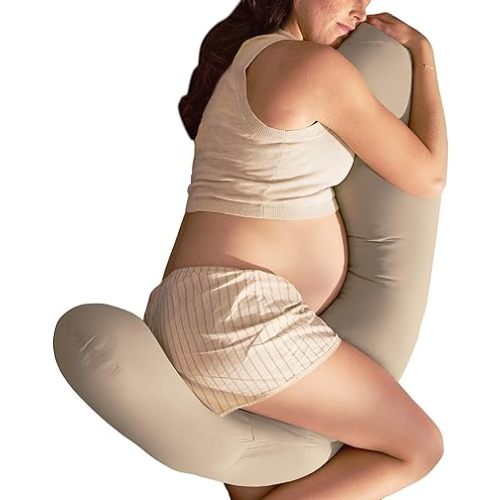 Frida Mom Compact Support 4-in-1 Cooling Pregnancy Pillow, Space-Saving