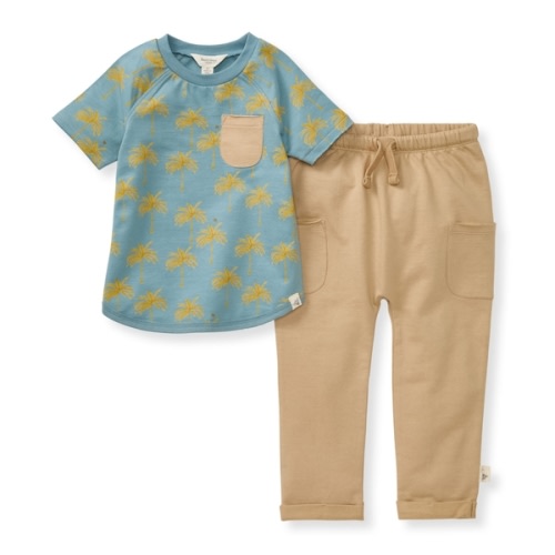 Golden Palms Baby Boy Top & Pants Set - 6-9 Months