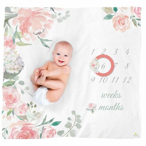 Itzy Ritzy Cutie Captures Floral Milestone Blanket