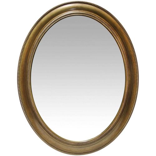 Infinity Instruments 30" Sonore Oval Wall Mirror Antique Gold : Beaded Resin Frame, No Assembly Required