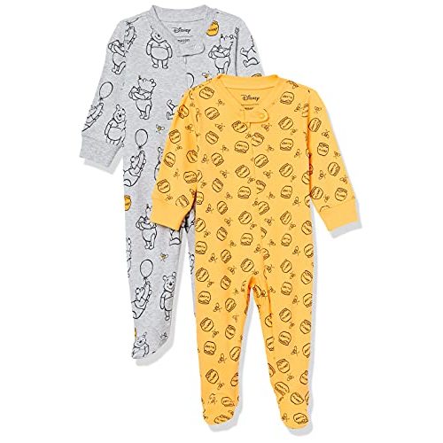Amazon Essentials Disney | Marvel | Star Wars Unisex Babies' Cotton Footed Sleep and Play - Discontinued Colors, Multipacks
