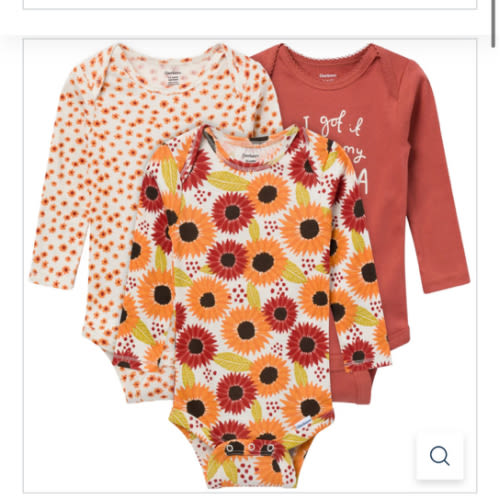 3-Pack Baby Girls Sunflower Long Sleeve Onesies® Bodysuits – Gerber Childrenswear
