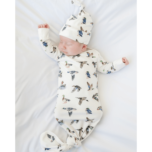 Lucky Ducks Newborn Gown and Hat
