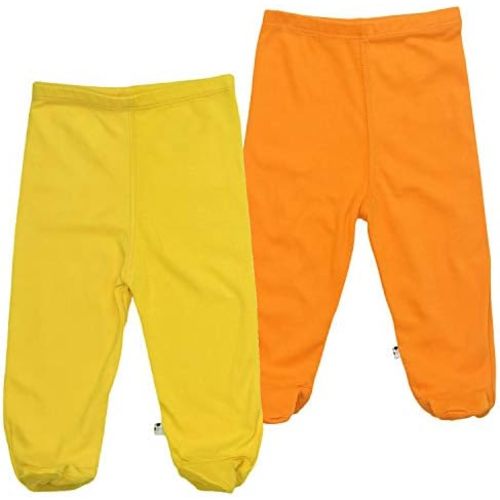 Babysoy Organic Infant Baby Footed Pants with Feet Unisex Pack of 2