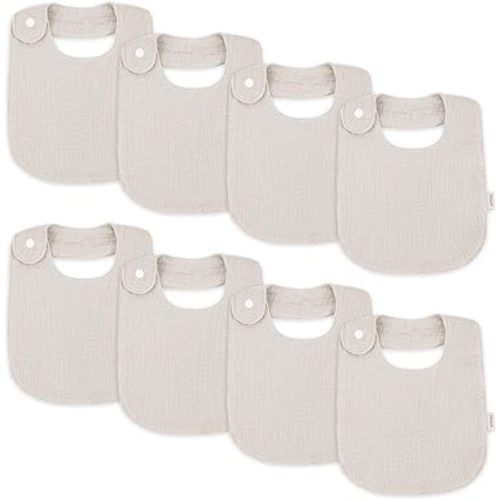 Wimist Muslin Baby Bibs 8 Pack Bandana Baby Bibs for Teething, Toddler Bibs for Unisex, Drooling Baby Bibs for Newborns