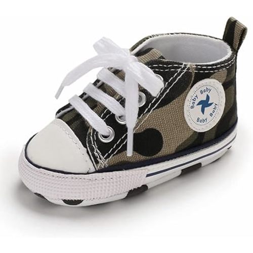 Unisex Baby Girls Boys Shoes Infant Soft Sole Canvas Newborn First Walkers High Top Anti-Slip Sneakers