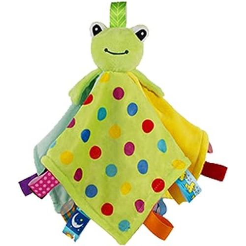 Toddler Taggy Security Blankets Soft Plushy Cuddle Bud Blankie Breathable Snuggle Blanket for Boys and Girls, Green Frog
