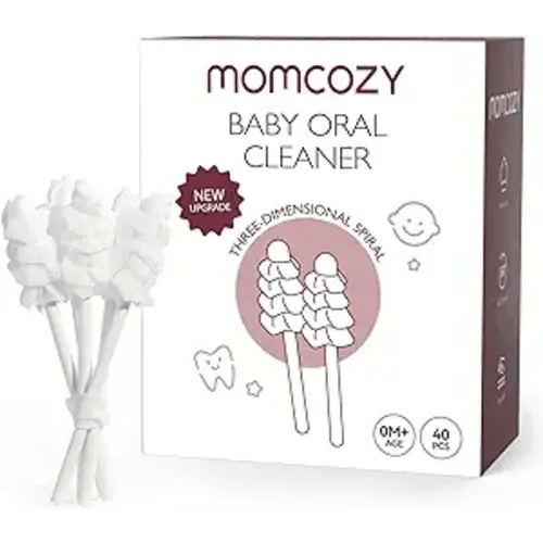 Momcozy Baby Tongue Cleaner Gauze, Baby Toothbrush Disposable Oral Cleaner, Toddler Tooth Brush for Tooth Mouth Gum Clean, Infant Toothbrush Oral Cleaning Stick, Baby Oral Cleaner Newborn, 40 Count