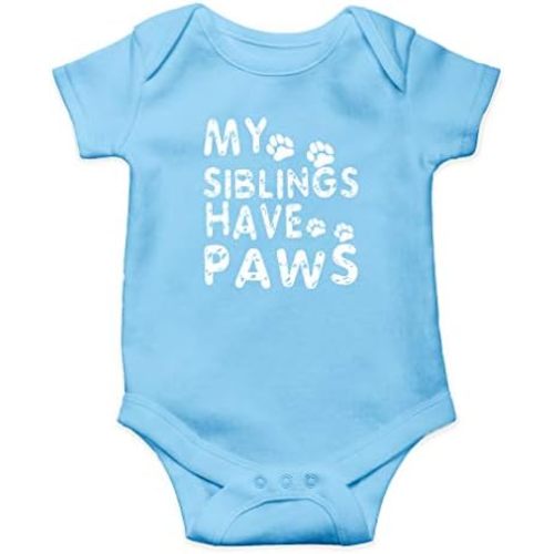 AW Fashions My Siblings Have Paws Baby Bodysuit Cute Newborn Girl Outfits Coming Home Outfit Boy Romper