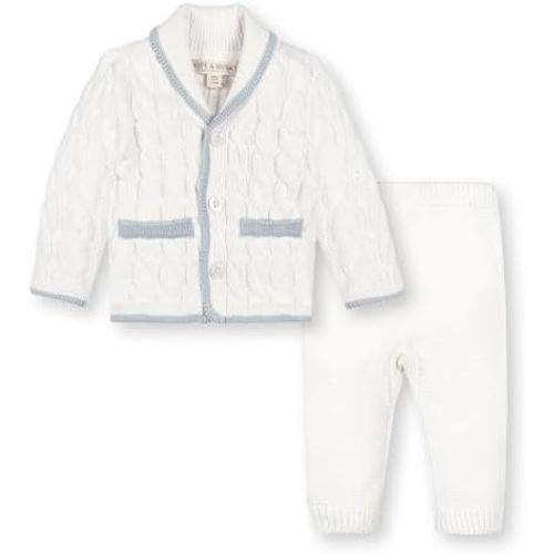 Hope & Henry Layette Long Sleeve Cardigan Sweater and Legging 2-Piece Set