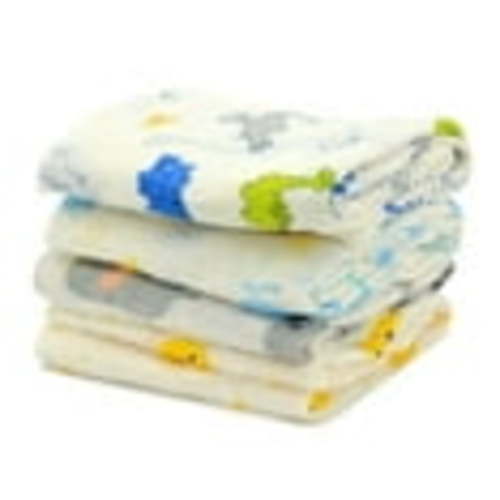 Derstuewe Muslin Swaddle Blankets for Baby Girls and Boys, Newborn Receiving Blanket for Swaddling, 100% Cotton Baby Swaddle Wrap, 4 Pack Animals