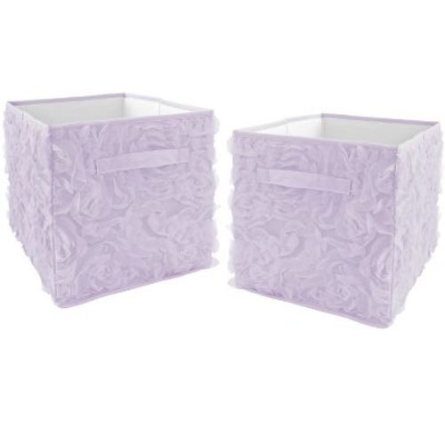 Sweet Jojo Designs Fabric Storage Bins Set Rose Lavender Purple