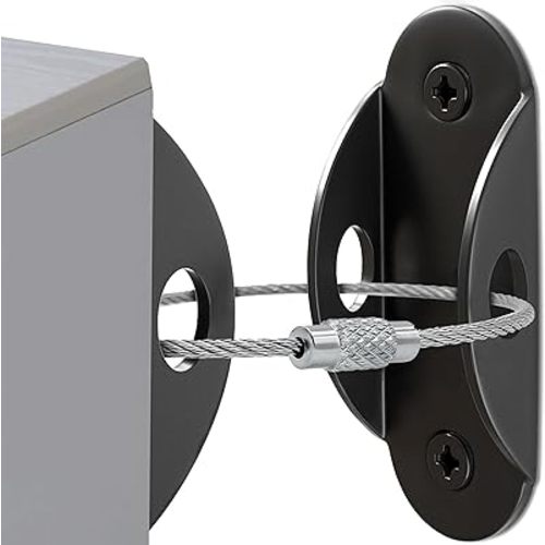 Anti Tip Furniture Anchors for Baby Proofing (10 Pack) Premium Quality Upgraded Furniture Wall Anchors can Handle 400lbs Tension - Earthquake, Storm Resistant & Pet Safety Furniture Straps