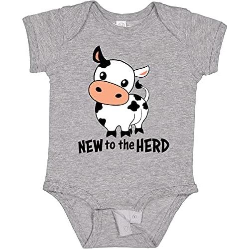inktastic New To the Herd Cute Cow Baby Bodysuit