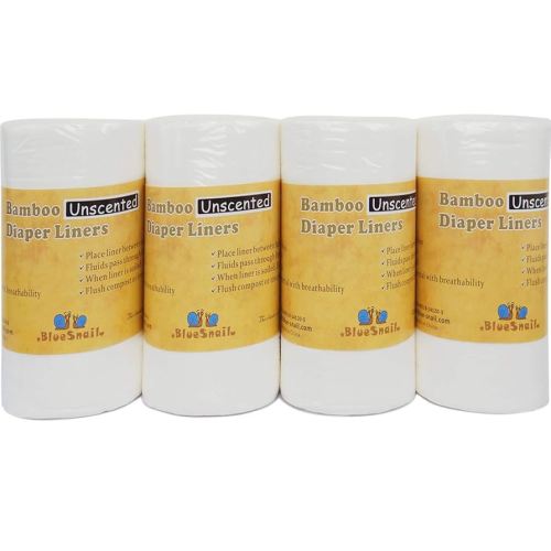 Rayon Unscent Diaper Liners- Fragance Free and Chlorine Free(4PK) 400 Count by BlueSnail（White）