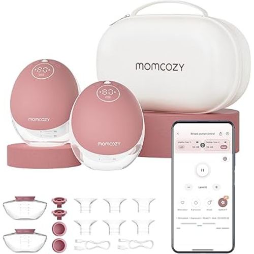 Amazon.com : Momcozy Breast Pump Hands Free Upgraded Mobile Flow | M9, App Discreet Control with Personalized Multi-Modes & 15 Levels, Wearable Breast Pump 24mm, 2 Pack Cozy Red : Baby