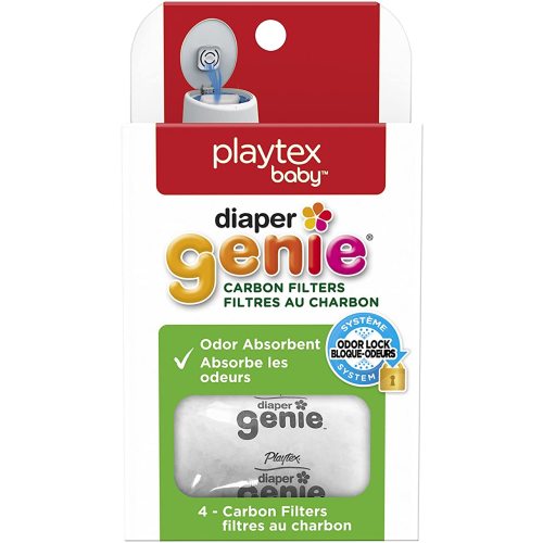 Diaper Genie Playtex Carbon Filter Refill Tray for Diaper Pails, 4 Carbon Filters