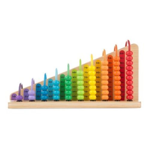 Melissa & Doug Add & Subtract Abacus - Educational Toy With 55 Colorful Beads and Sturdy Wooden Construction