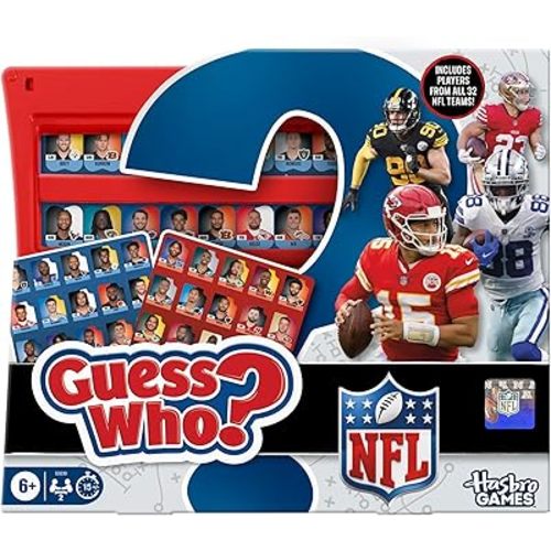 Guess Who? NFL Edition Board Game | Officially Licensed NFL Game for Kids and Families | Ages 6+ | 2 Players | 15 Mins. | Football Games